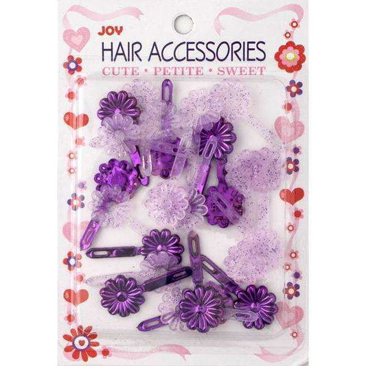 Joy Barrettes Petite Daisy 16485 Assorted Metallic Purple