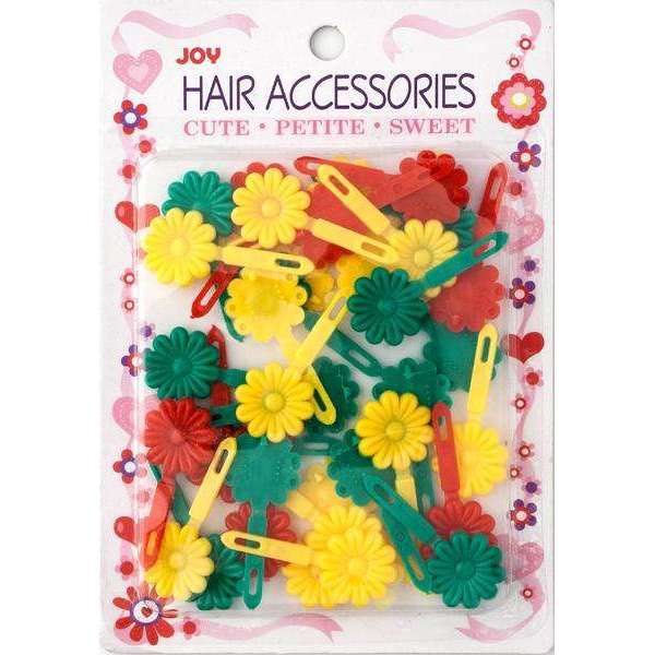 Joy Barrettes Petite Daisy 16490 Assorted Yellow, Red, and Green