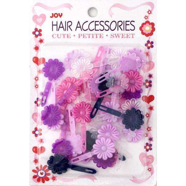 Joy Barrettes Petite Daisy 16492 Assorted Purple, Navy, Clear