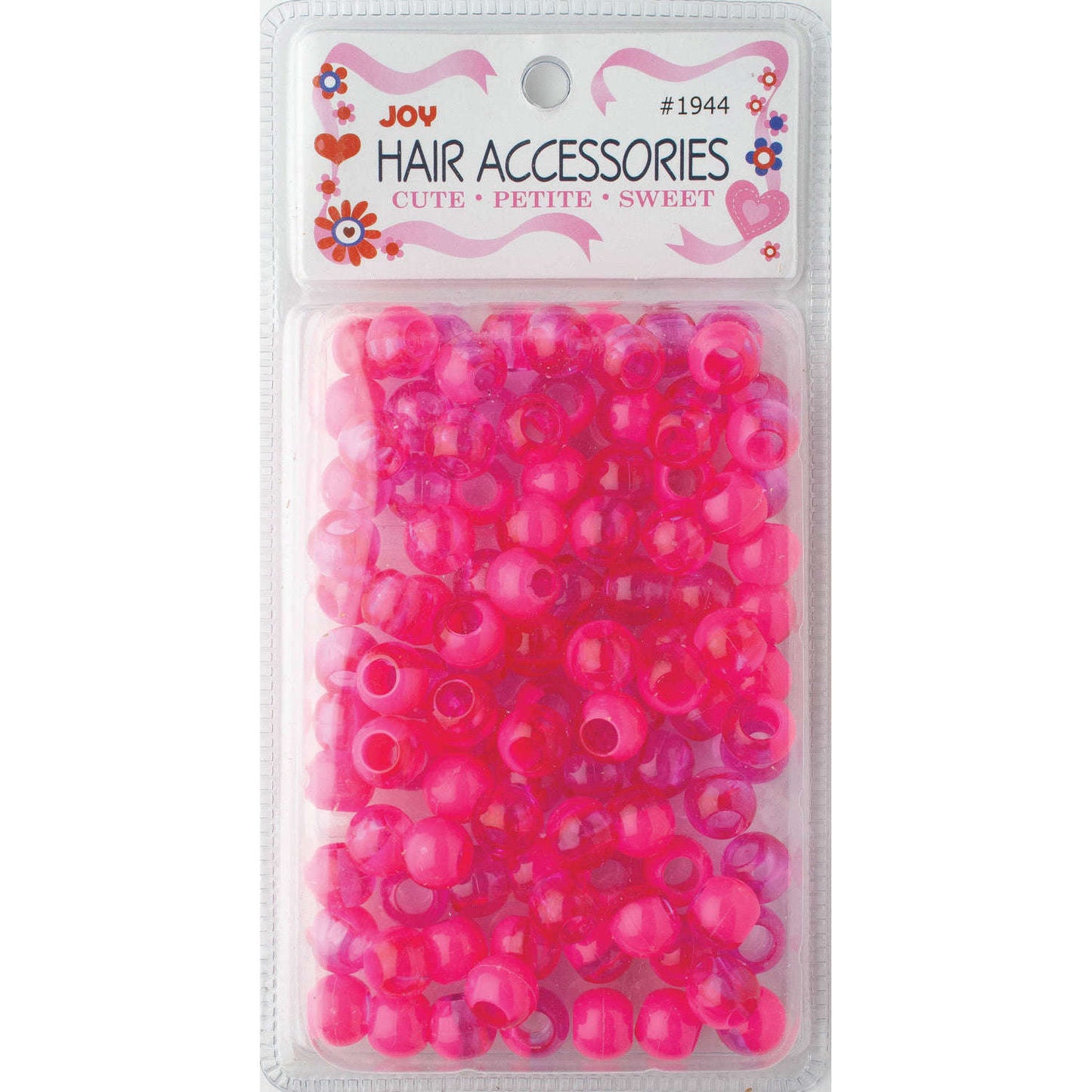 Joy Hair Beads XL Two Tone 01944 Vivid Hot Pink