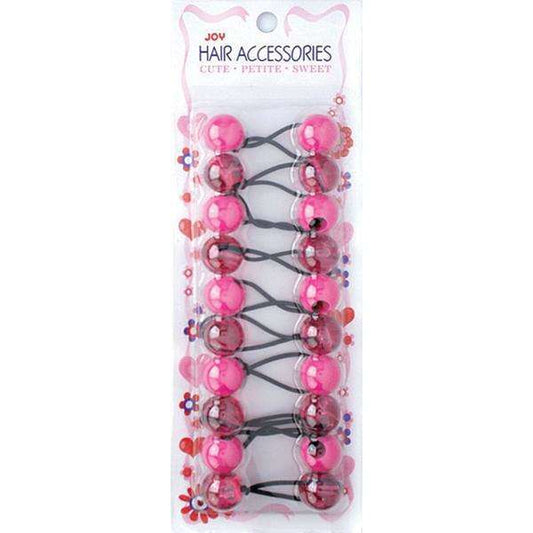 Joy Twin Beads Ponytailers Bobos 20mm 16253 Asst Hot Pink