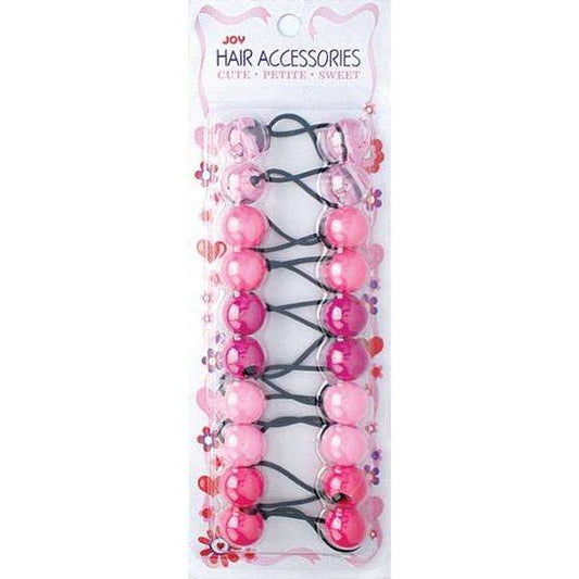 Joy Twin Beads Ponytailers Bobos 20mm 16265 Asst Pink