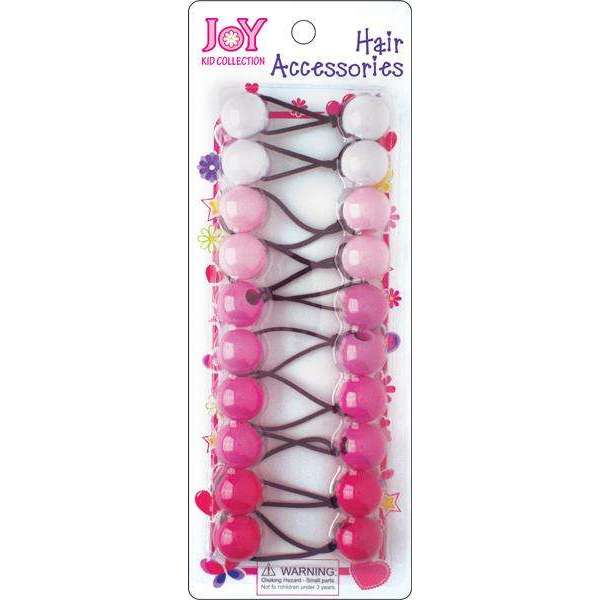 Joy Twin Beads Ponytailers Bobos 20mm 16064 Asst Pink