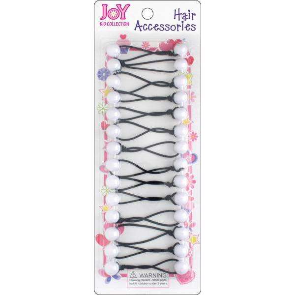 Joy Twin Beads Ponytailers Bobos 12mm 16003 White