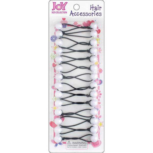 Joy Twin Beads Ponytailers Bobos 12mm 16003 White