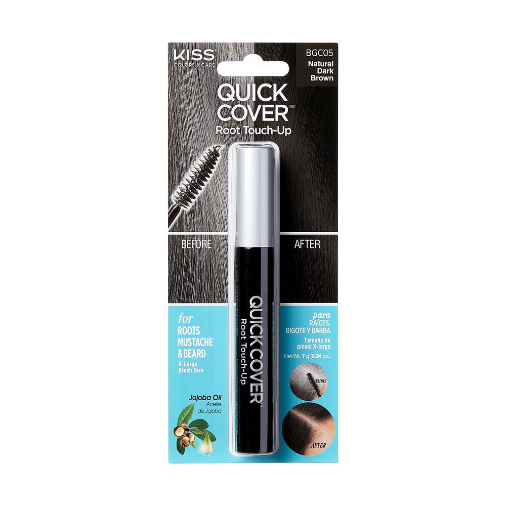 Kiss Quick Cover Temp Brush In Natural Dark Brown