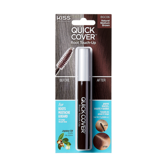 Kiss Quick Cover Temp Brush In Natural Medium Brown