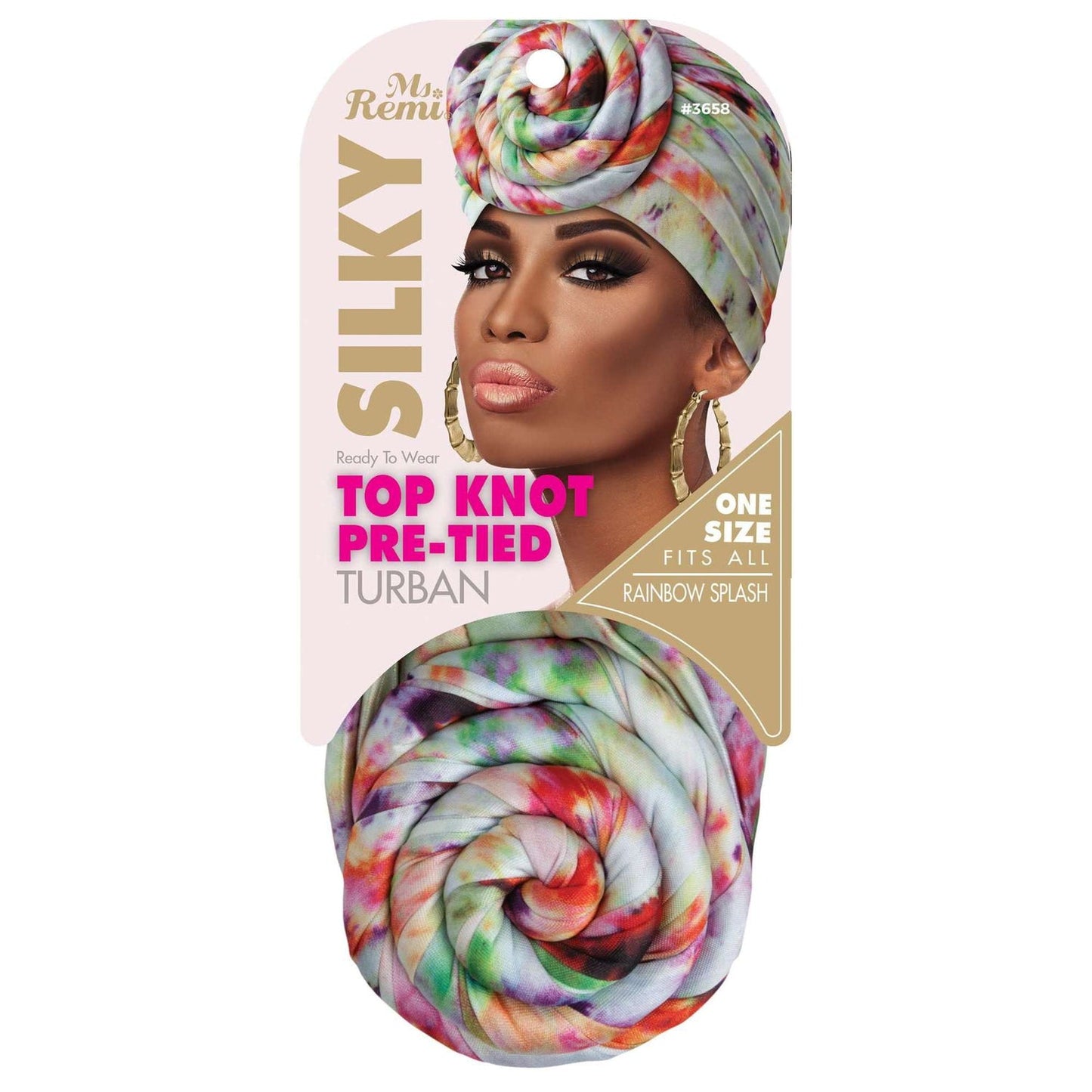 Ms. Remi Silky Top Knot Pre-Tied Turban Vivid Colors