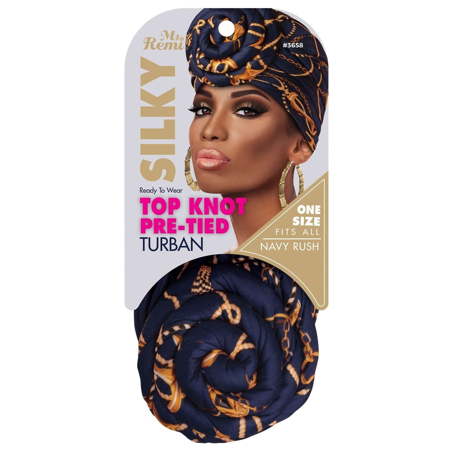 Ms. Remi Silky Top Knot Pre-Tied Turban Vivid Colors