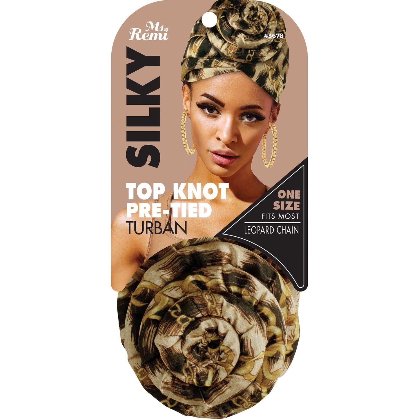 Ms Remi Silky Top Knot Pre-Tied Turban Head Wrap