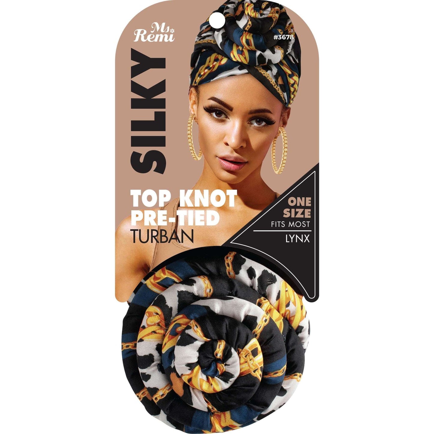 Ms Remi Silky Top Knot Pre-Tied Turban Head Wrap