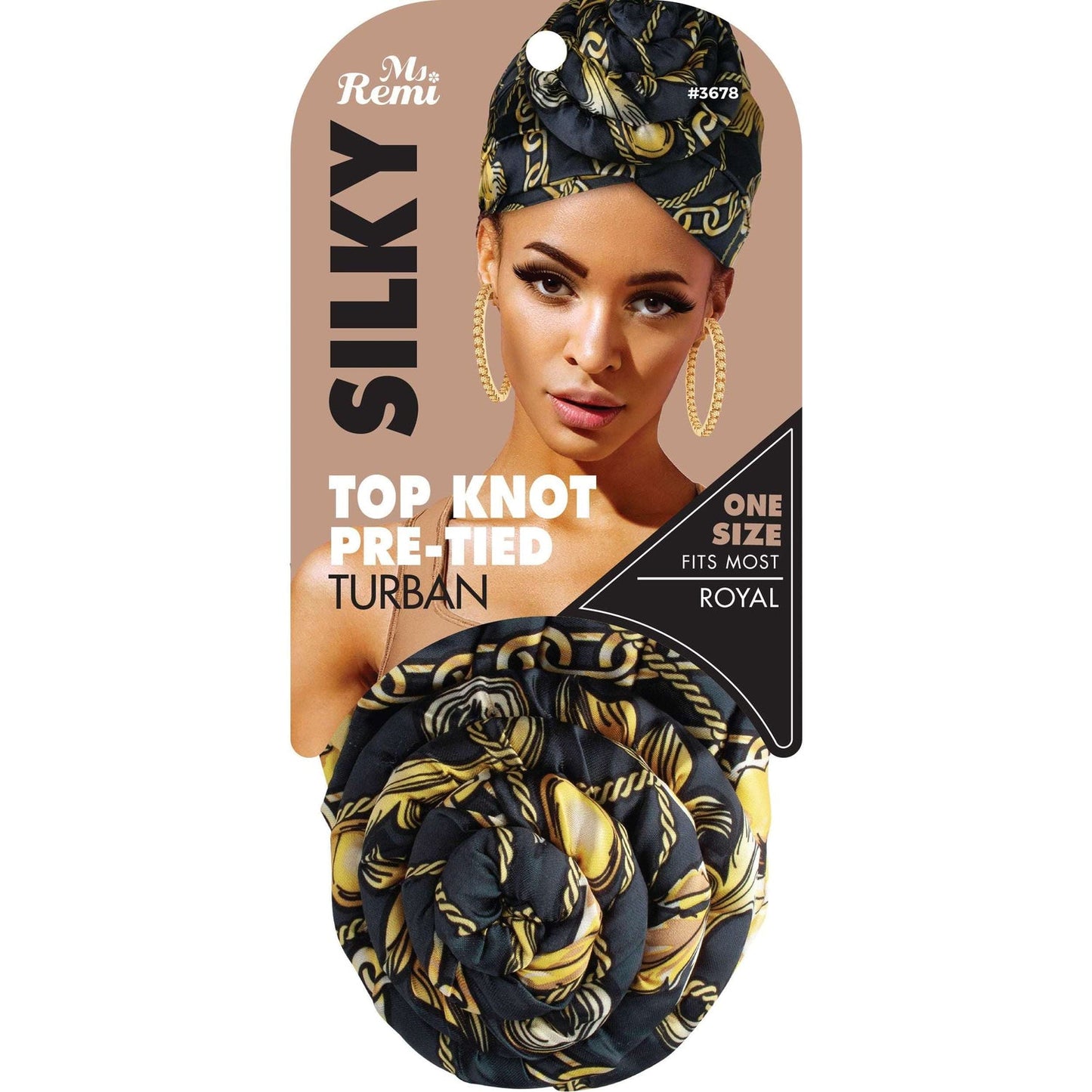 Ms Remi Silky Top Knot Pre-Tied Turban Head Wrap