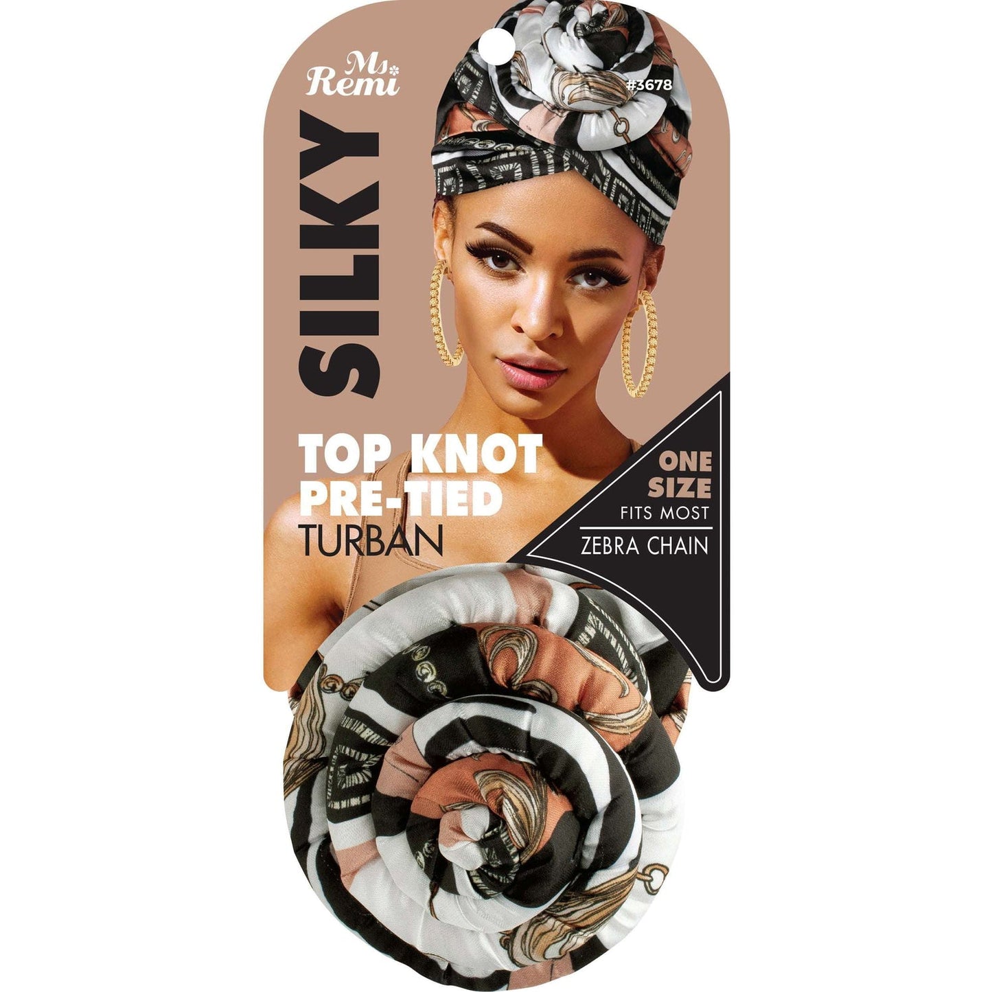 Ms Remi Silky Top Knot Pre-Tied Turban Head Wrap