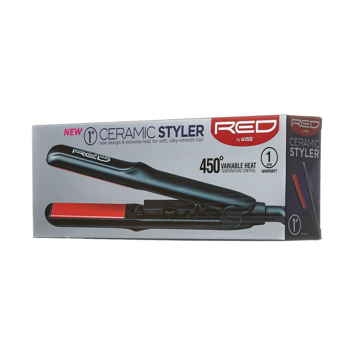 Red Ceramic Styler Flat Iron 1"