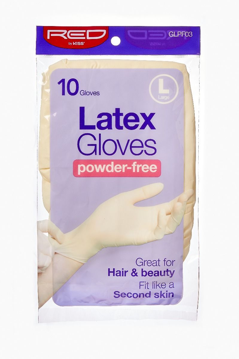 RED Powder Free Latex Gloves 10 pcs