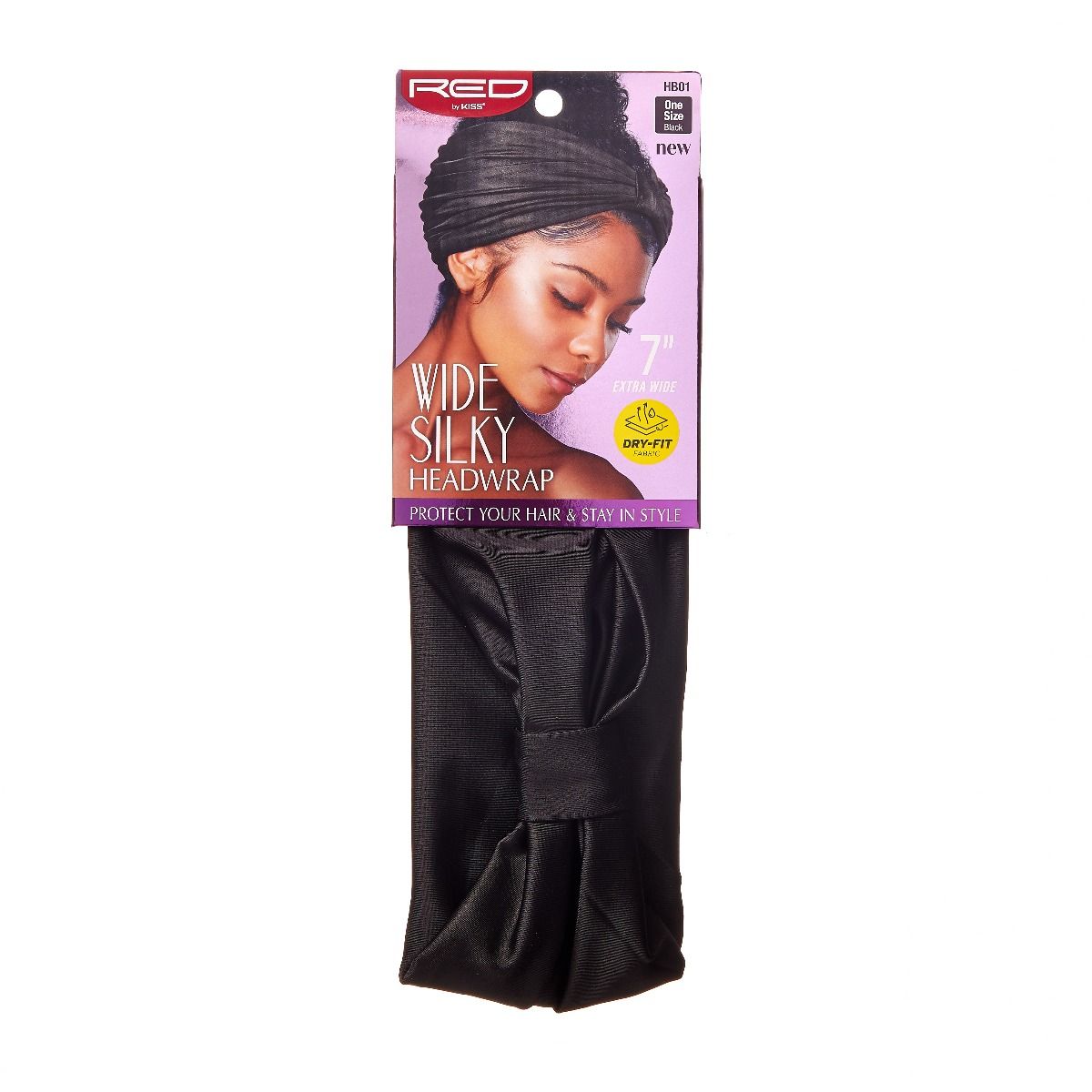 RED Dry Fit Wide Silky Headwrap Black