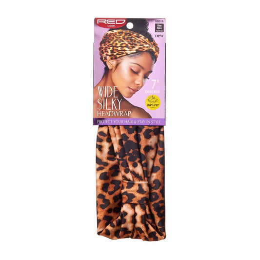 RED Dry Fit Wide Silky Headwrap Leopard