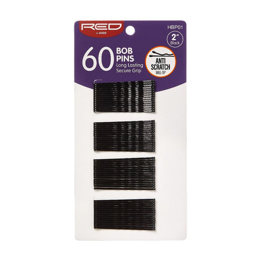 Red Bob Pins 2" Black 60 Count