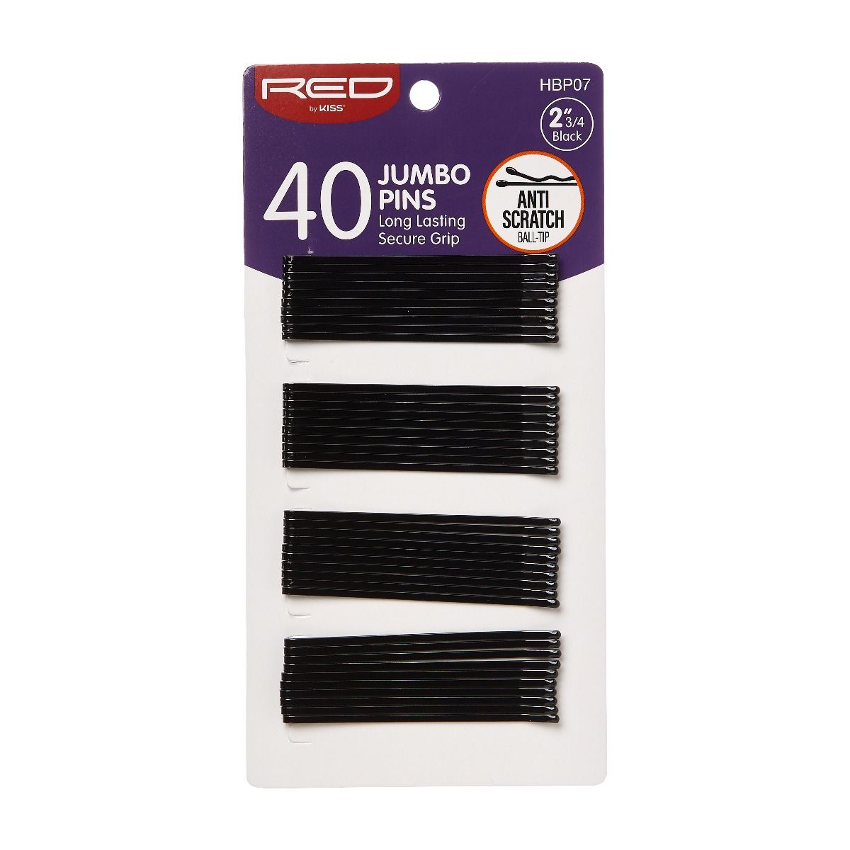 Red Bob Pins Jumbo 2-3/4" Black 40 Count