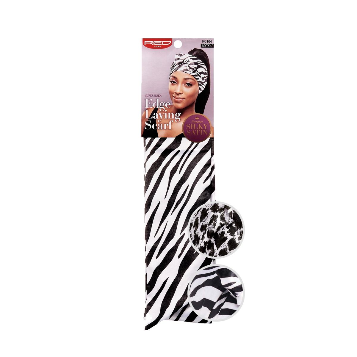 Red Silky Satin Edge Scarf Zebra or Snow Leopard Assorted