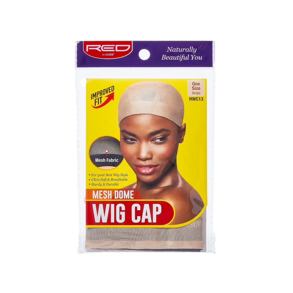 RED Mesh Dome Wig Cap Beige