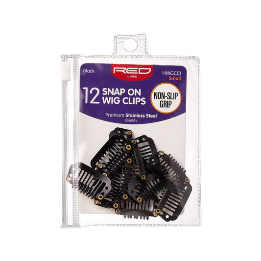 RED Wig Clips 12 Count Small Black