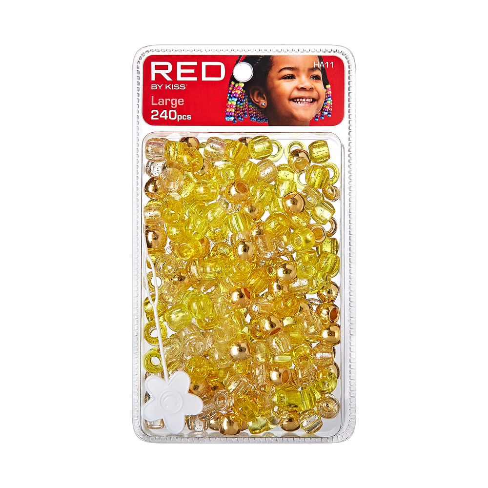 RED Large Hair Beads 240 pcs All Colors