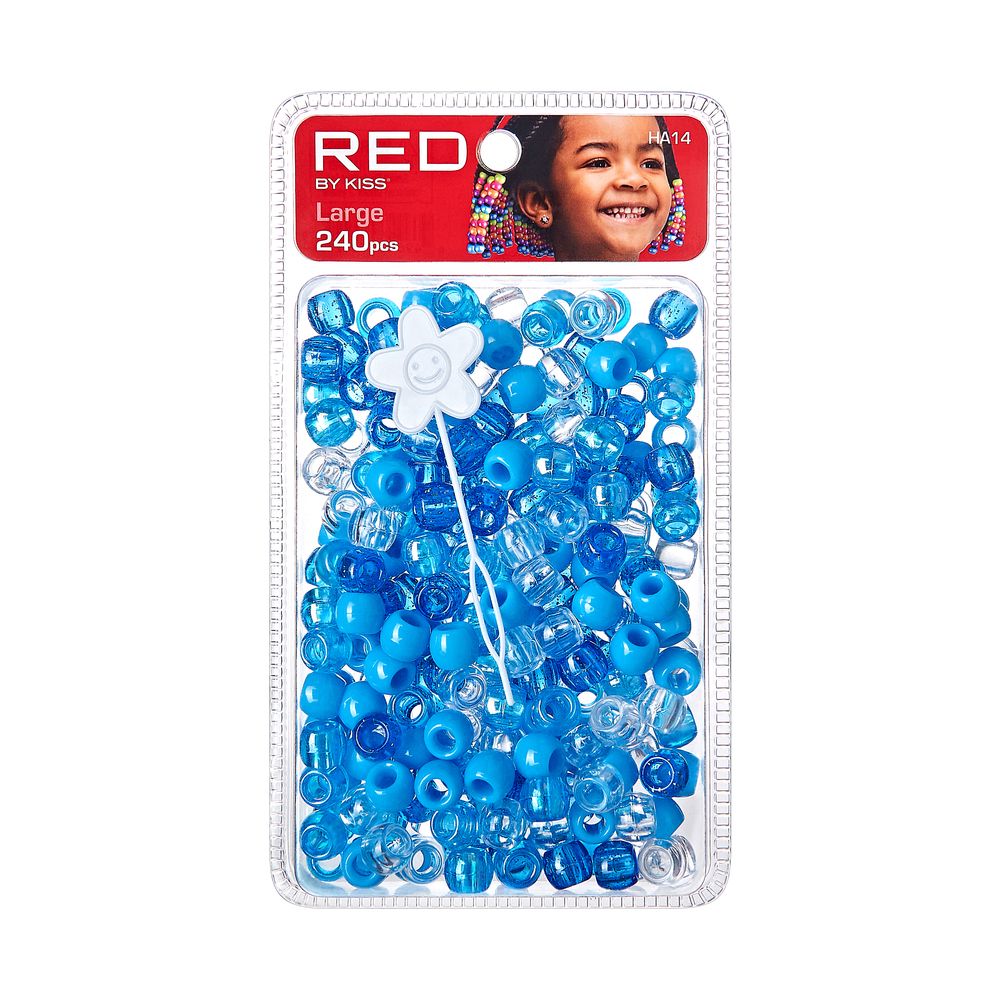 RED Large Hair Beads 240 pcs All Colors