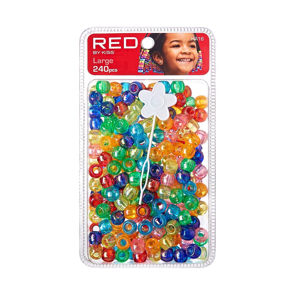 RED Large Hair Beads 240 pcs All Colors