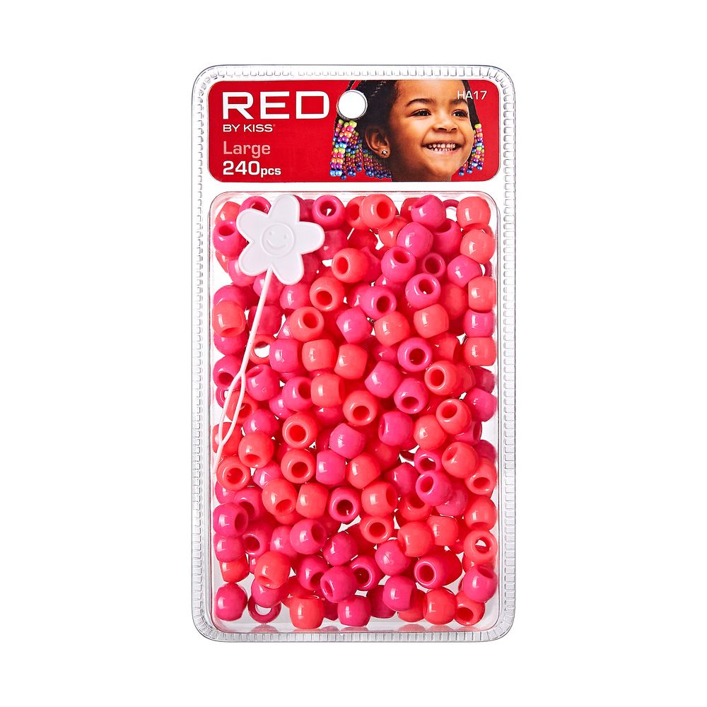 RED Large Hair Beads 240 pcs All Colors