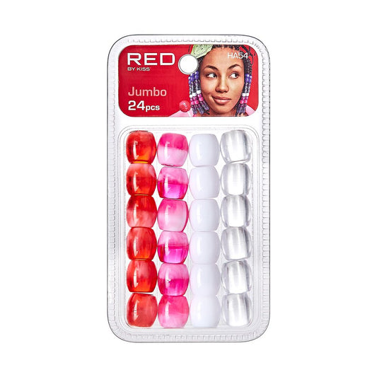 RED Jumbo Hair Beads 24 Pcs Jumbo Pink Assorted