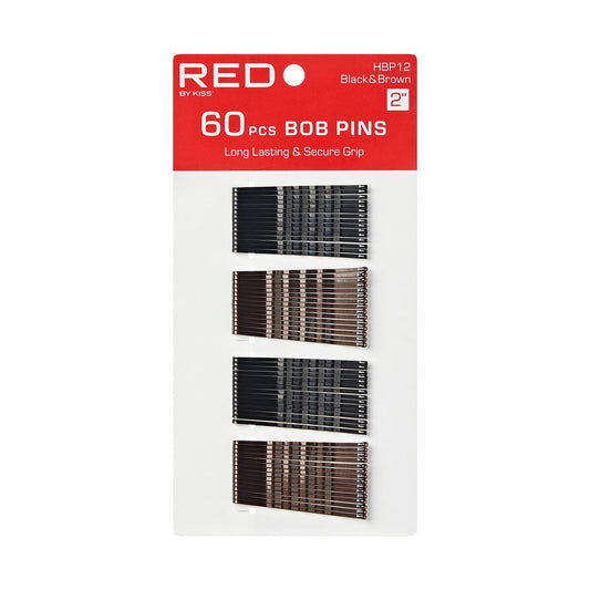 Red Bob Pins 2" Brown & Black 60 Count