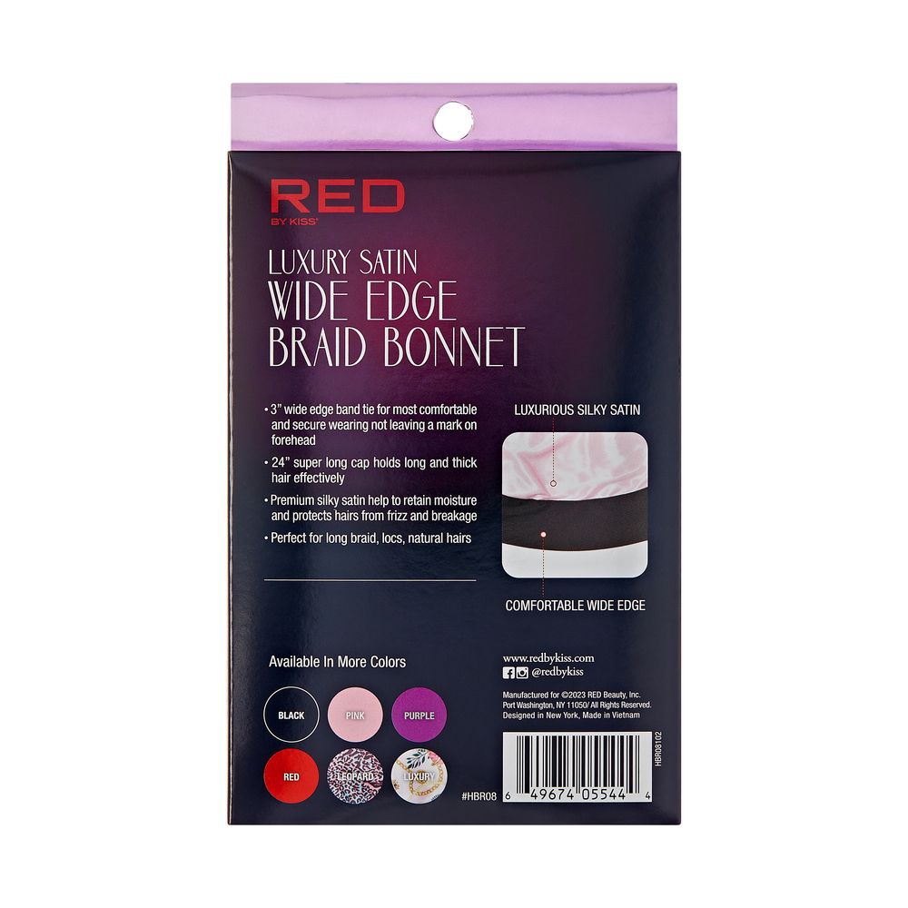 RED Wide Edge Braid Bonnet Assorted Colors