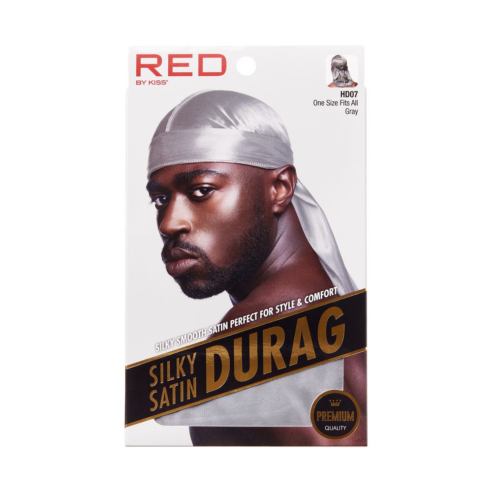 RED Silky Satin Durag Gray HDUP07