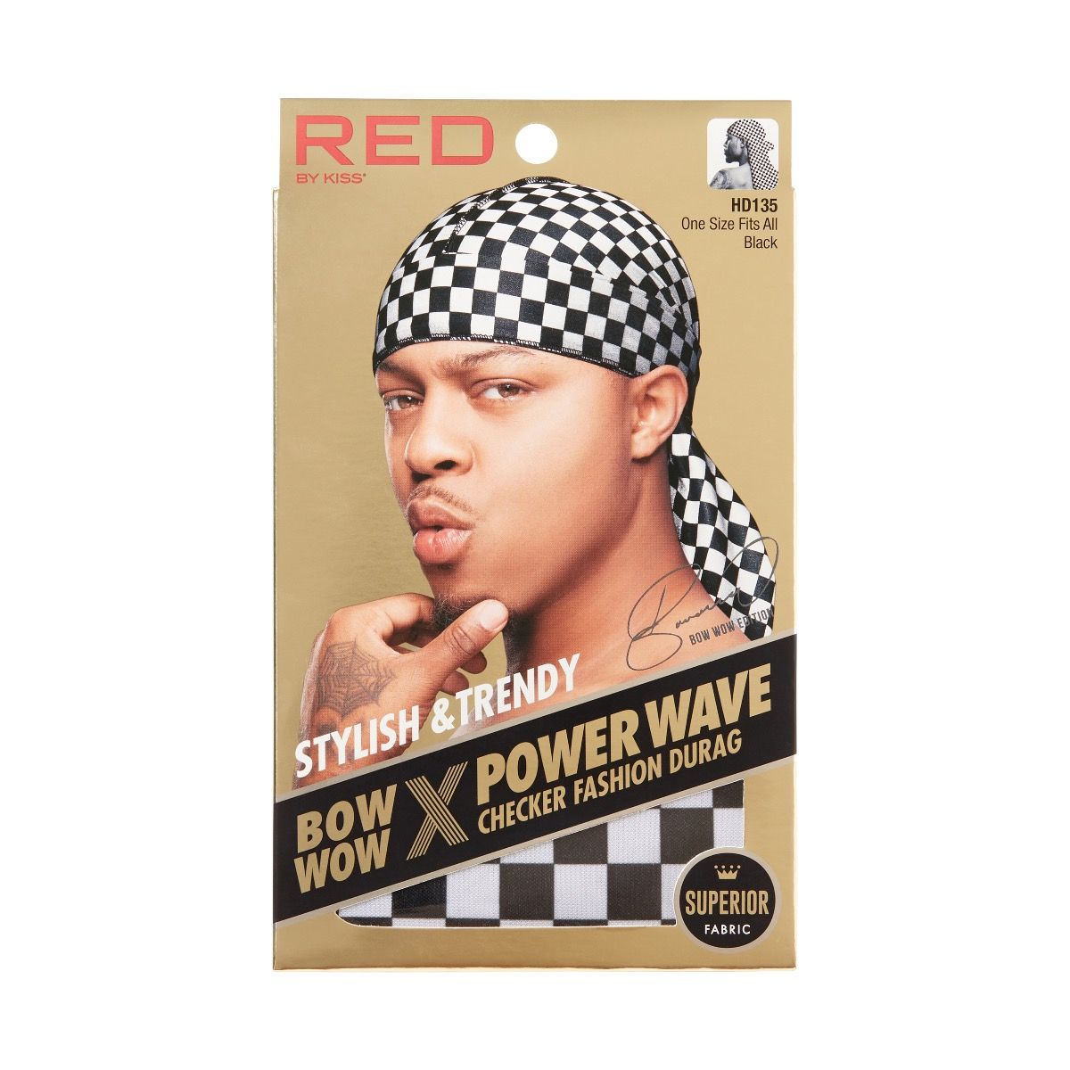 RED Power Wave Checker Durag Black