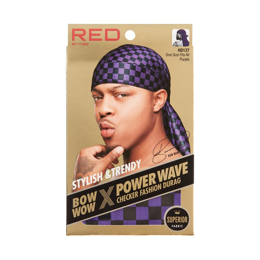 RED Power Wave Checker Durag Purple