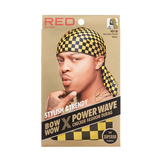 RED Power Wave Checker Durag Yellow