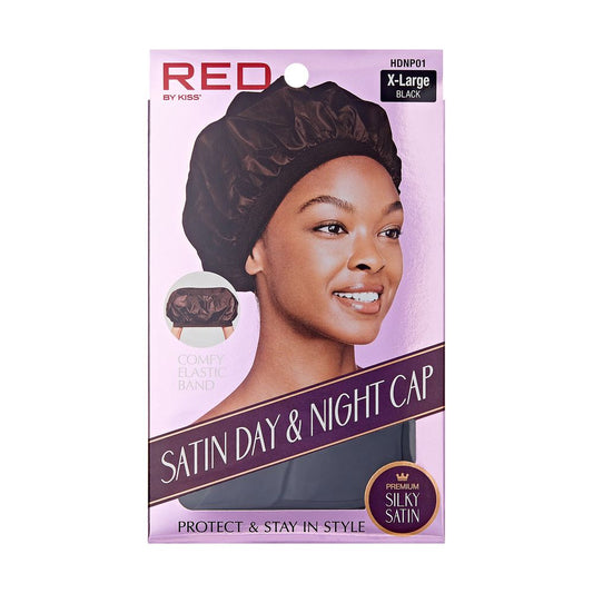 RED Satin Day & Night Cap XL Black