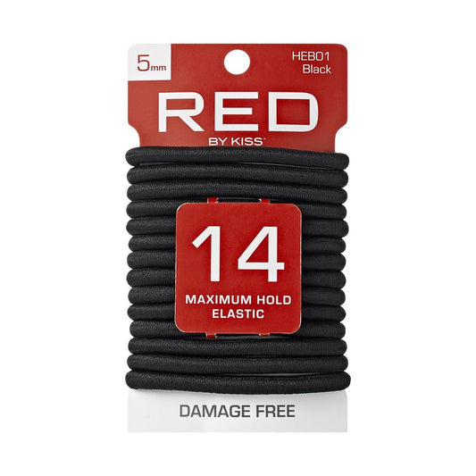 Red Elastic Band Hair Tie 5mm Black 14 count