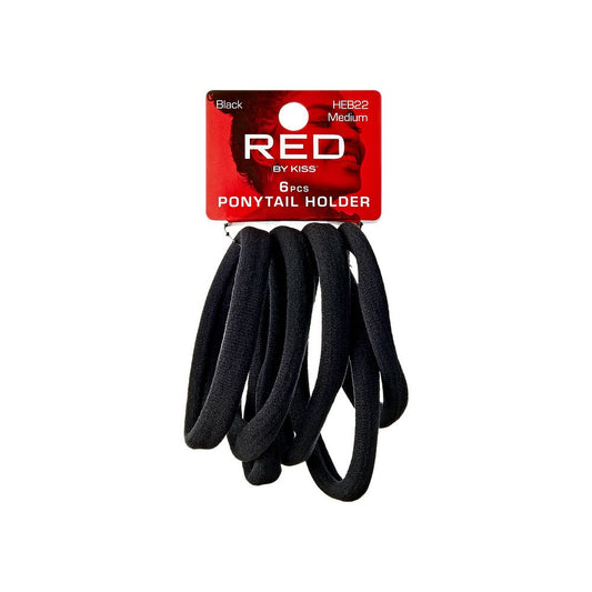 RED Ponytail Holder Medium 6pcs