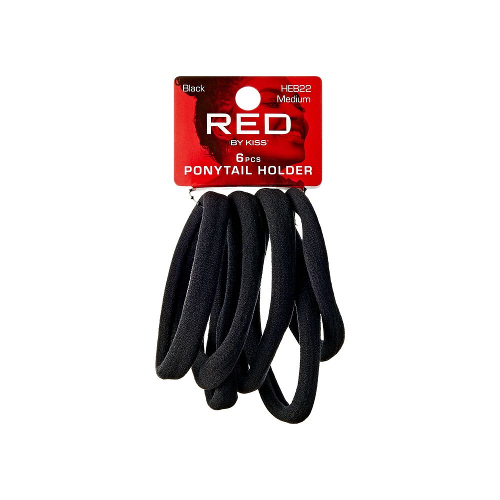 RED Ponytail Holder Medium 6pcs