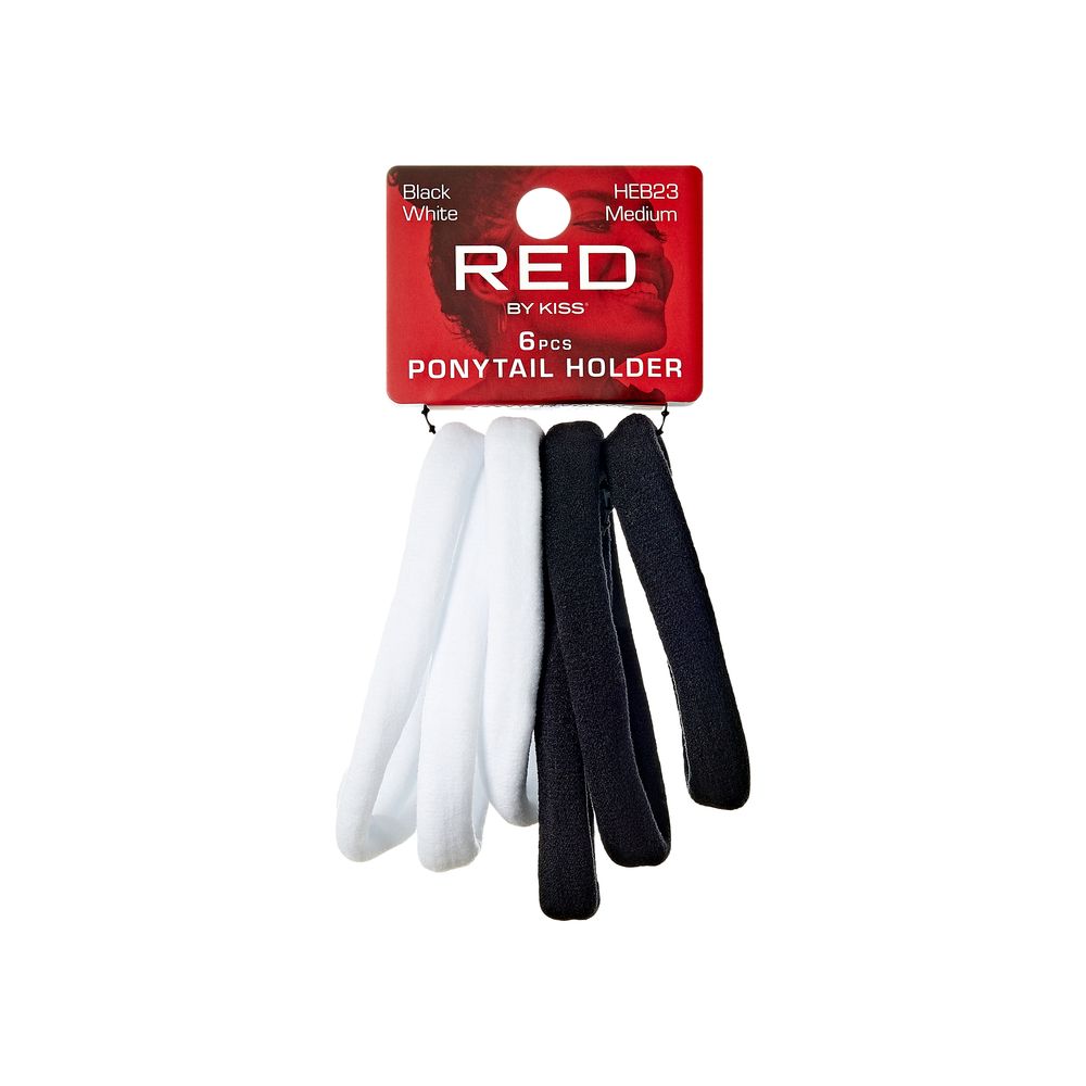 RED Ponytail Holder Medium 6pcs