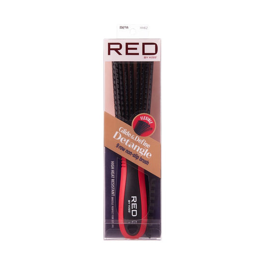 RED EZ Glide Detangling Brush 9 Row Black