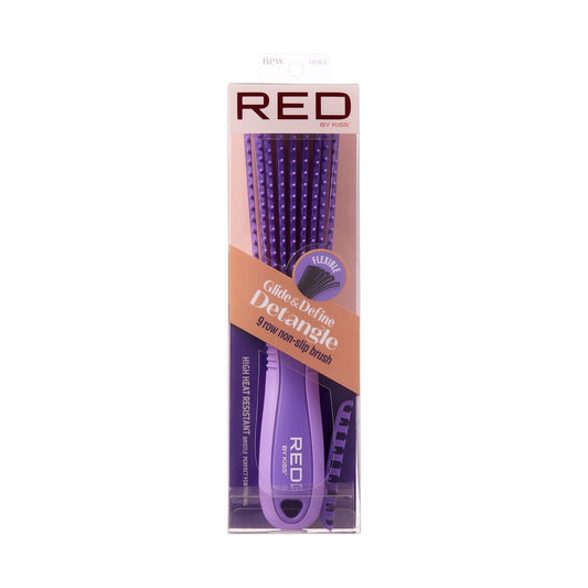 RED EZ Glide Detangling Brush 9 Row Purple