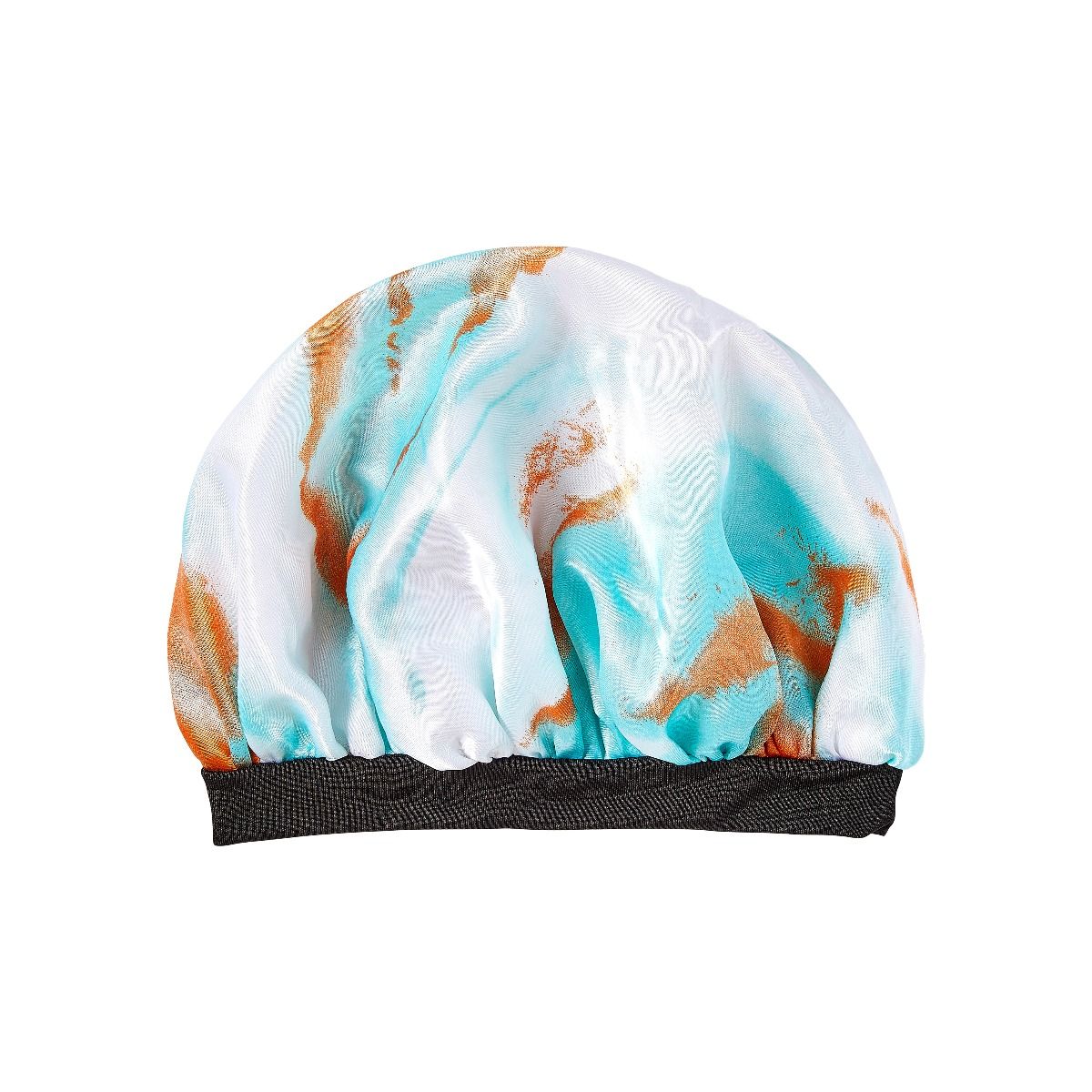 RED Kids Satin Bonnet Wide Band Tie Dye Orange & Blue