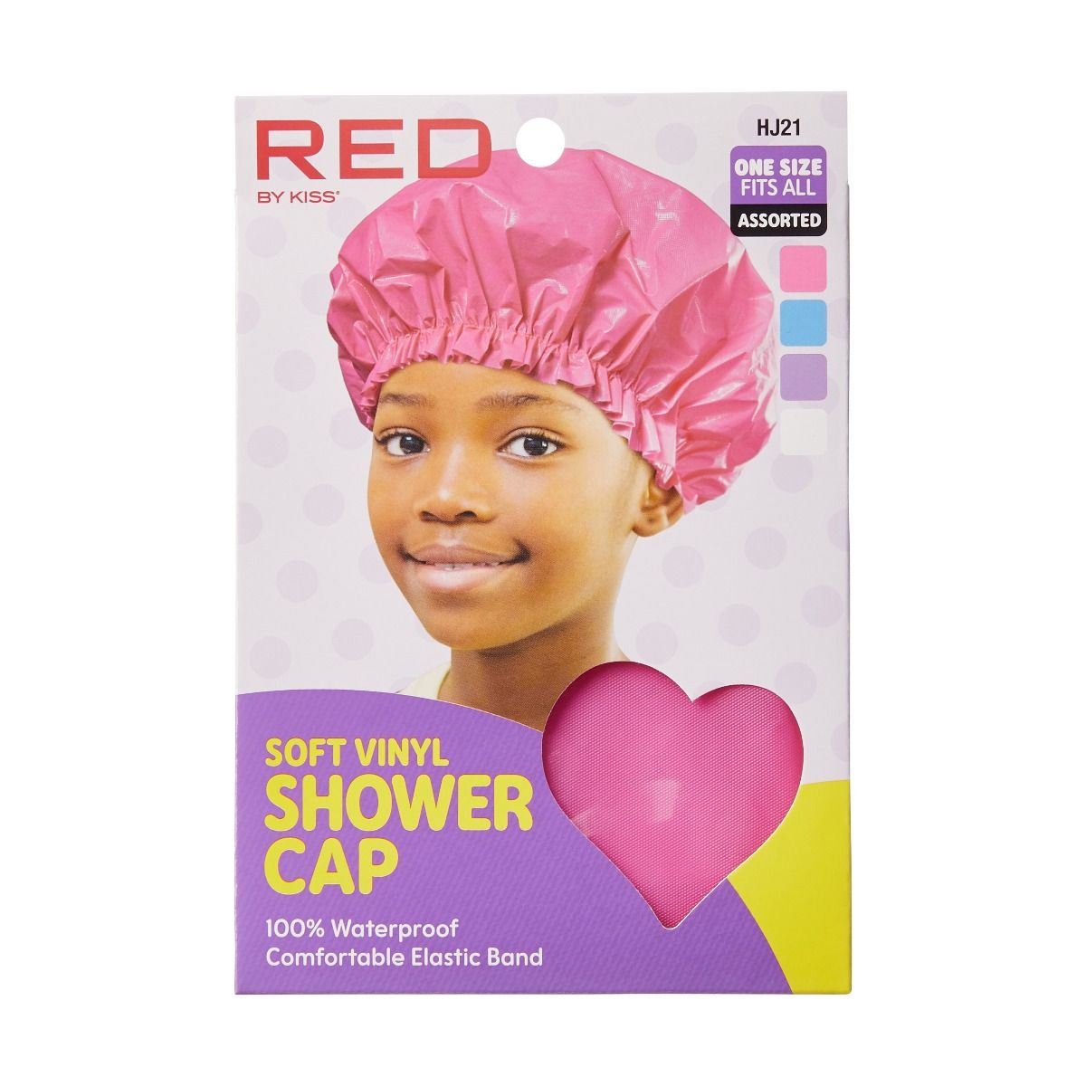 RED BY KISS KIDS Soft Vinyl Shower Cap - 100% Waterproof OS Assorted #HJ21