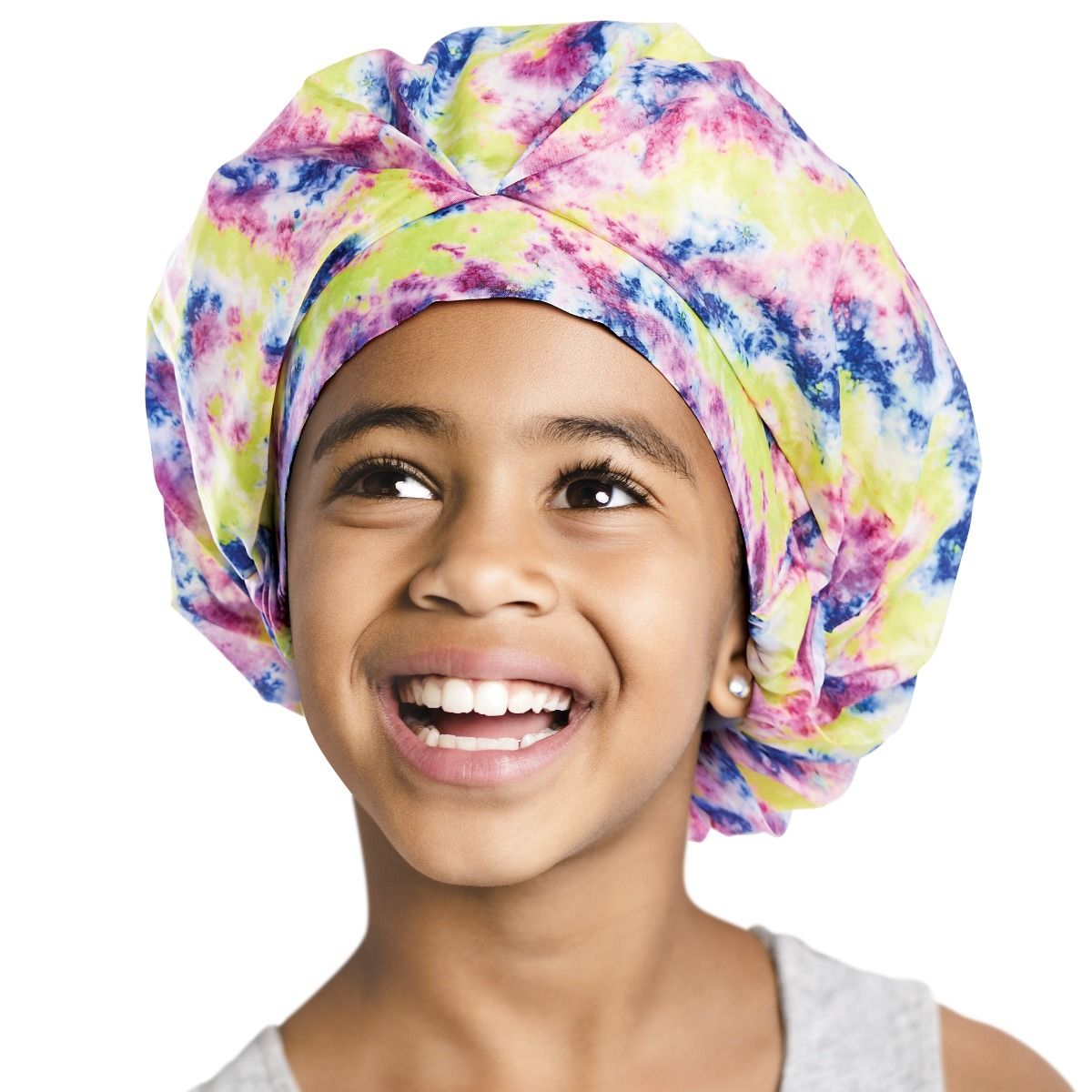 Red Kids Premium Shower Cap Tie-Dye