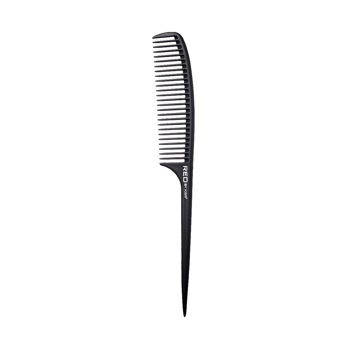 Red Carbon Wide Teeth Rat Tail Comb