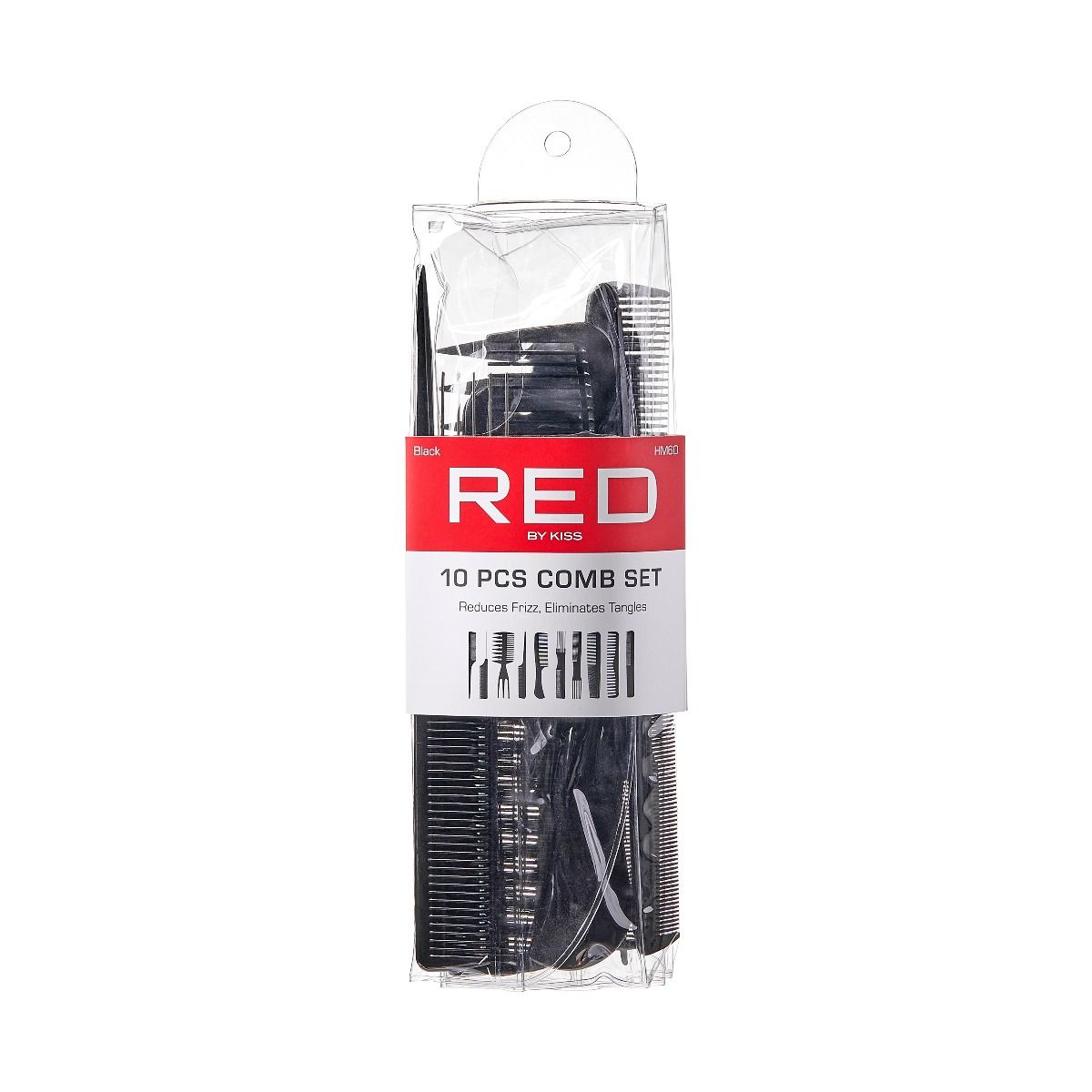 RED 10pcs Set Comb Black