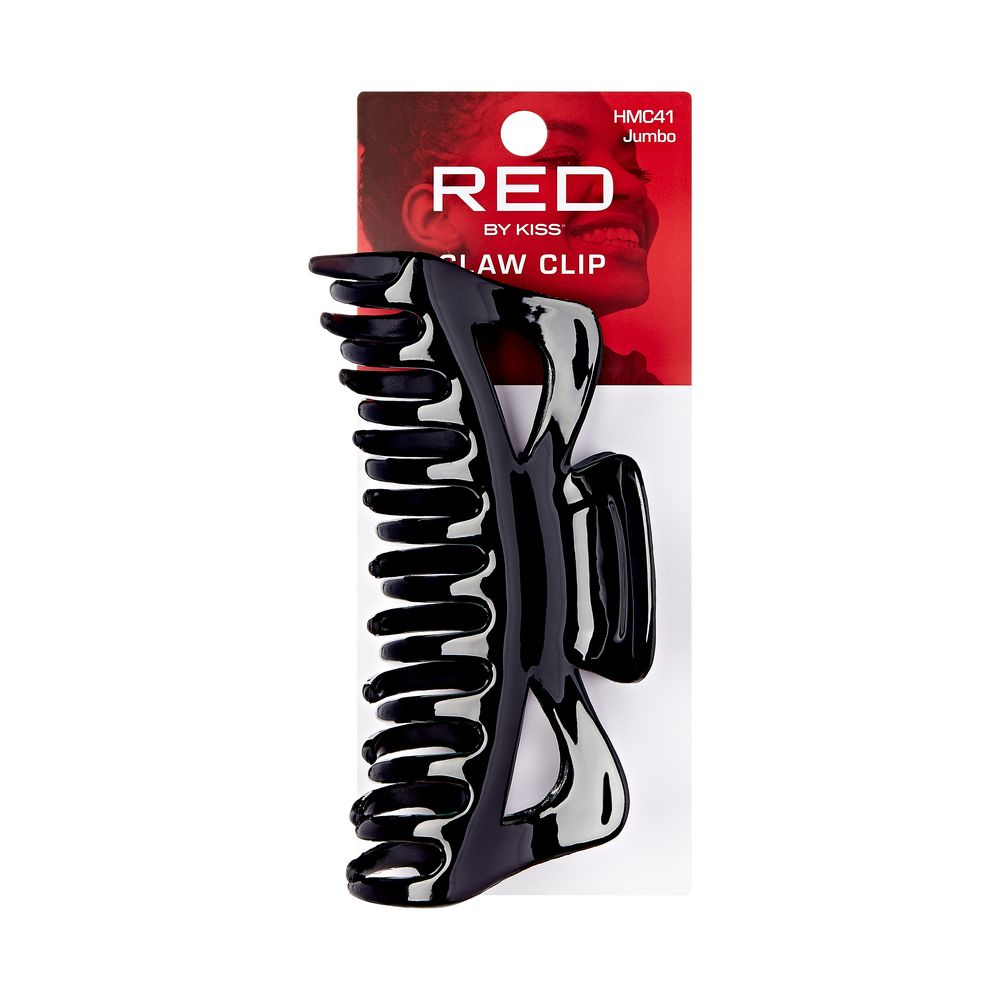 RED Hair Claw Clip Jumbo Black